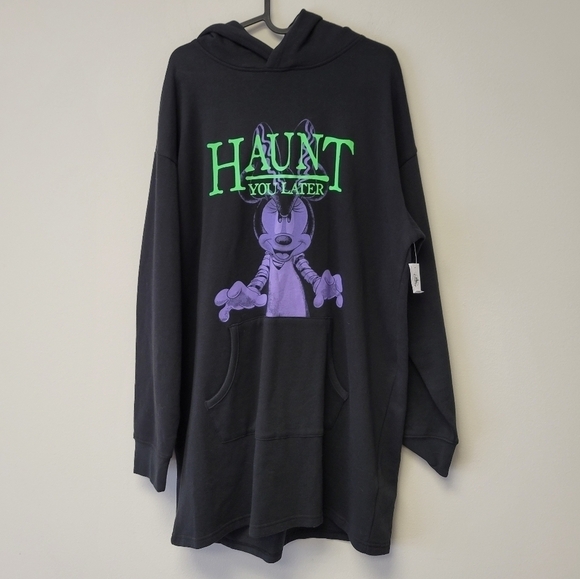 Disney Monster Minnie Haunt You Later Hooded Sweatshirt Dress L - Picture 1 of 8